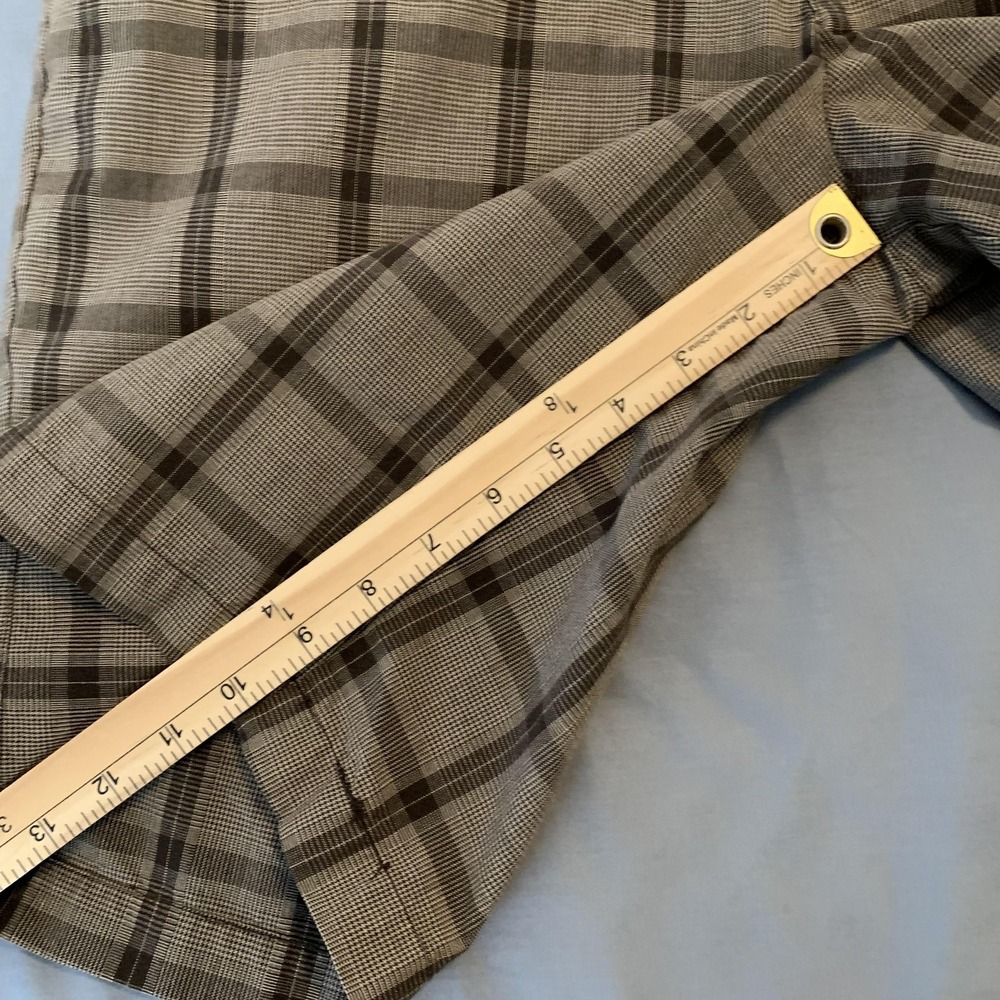 Burnside Shorts Mens 30 Brown Tan Plaid Flat Front Casual Chino Golf‎ Shorts - Picture 5 of 8